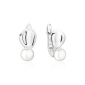 Cercei argint cu perle naturale albe si tortite DiAmanti SK25212EL_W-G